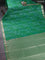 Bangalori semi silk saree green with allover ikat weaves and zari woven border