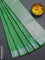 Bangalori semi silk saree green with allover ikat weaves and zari woven border