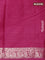 Bangalori semi silk saree pink with allover ikat weaves and zari woven border