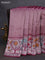Banarasi semi raw silk saree purple with allover zari woven brocade weaves and floral design paithani border