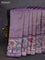 Banarasi semi raw silk saree violet with allover zari woven brocade weaves and floral design paithani border