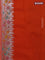 Banarasi semi raw silk saree orange with allover silver zari woven floral weaves and floral design paithani border
