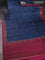 Banarasi tussar silk saree peacock blue and magenta pink with allover thread & zari weaves and woven border