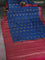Banarasi tussar silk saree peacock blue and magenta pink with thread & zari woven buttas and woven border