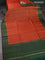 Banarasi tussar silk saree orange and green with thread & zari woven floral buttas and woven border