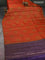 Banarasi tussar silk saree orange and purple with thread & zari woven floral buttas and woven border
