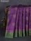 Banarasi tussar silk saree purple and green with thread & zari woven floral buttas and woven border