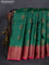 Banarasi tussar silk saree green and red with thread & zari woven buttas and woven border