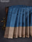 Banarasi tussar silk saree peacock blue and beige with allover thread & zari woven buttas and woven border