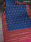 Banarasi tussar silk saree peacock blue and magenta pink with thread & zari woven buttas and woven border
