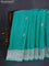 Banarasi chiffon silk saree teal blue with silver zari woven buttas and silver zari woven border