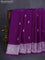 Banarasi chiffon silk saree purple with silver zari woven buttas and floral silver zari woven border