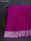 Banarasi chiffon silk saree magenta pink with silver zari woven buttas and floral silver zari woven border