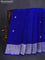 Banarasi chiffon silk saree royal blue with silver zari woven buttas and floral silver zari woven border
