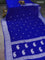 Banarasi chiffon silk saree royal blue with silver zari woven buttas and floral silver zari woven border