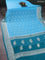 Banarasi chiffon silk saree light blue and teal green with silver zari woven buttas and silver zari woven border