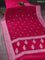 Banarasi chiffon silk saree magenta pink with silver zari woven buttas and silver zari woven border