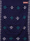 Jaipur cotton saree navy blue and white with batik prints and printed border