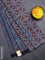 Jaipur cotton saree indigo blue and black with allover prints and printed border