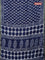 Jaipur cotton saree navy blue and off white with allover batik prints and printed border