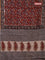 Jaipur cotton saree marron and black with allover kalamkari prints and printed border