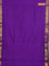 10 yards Poly cotton saree violet and light green with plain body and zari woven border