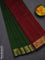 10 yards Poly cotton saree sap green and maroon with plain body and zari woven border