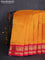 10 yards silk cotton saree mustard shade and red with plain body and zari woven border