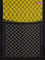 Ikat cotton saree yellow and black with allover ikat butta weaves and simple border