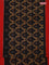 Ikat cotton saree black and red with allover ikat weaves and simple border