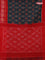 Ikat cotton saree peacock green and red with allover ikat butta weaves and long ikat style border