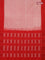 Ikat cotton saree red off white and red with allover ikat butta weaves and simple border