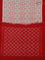 Ikat cotton saree cream and red with allover ikat weaves and simple border