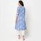 Abstract Printed Kurta with Lace Highlight