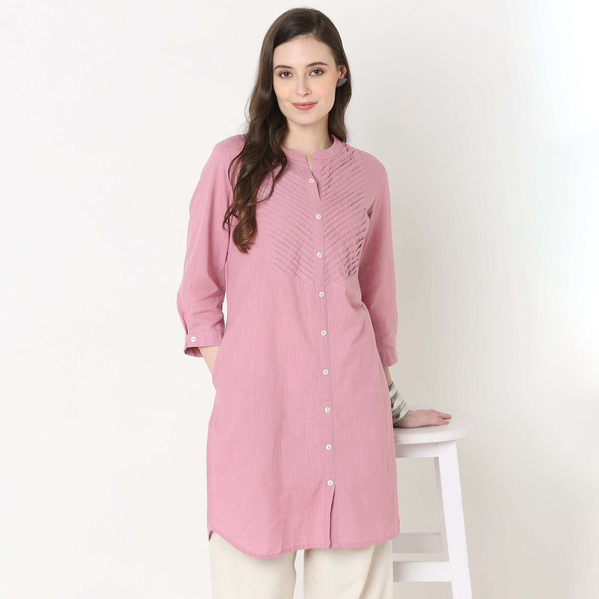 Band Collar Straight Kurta