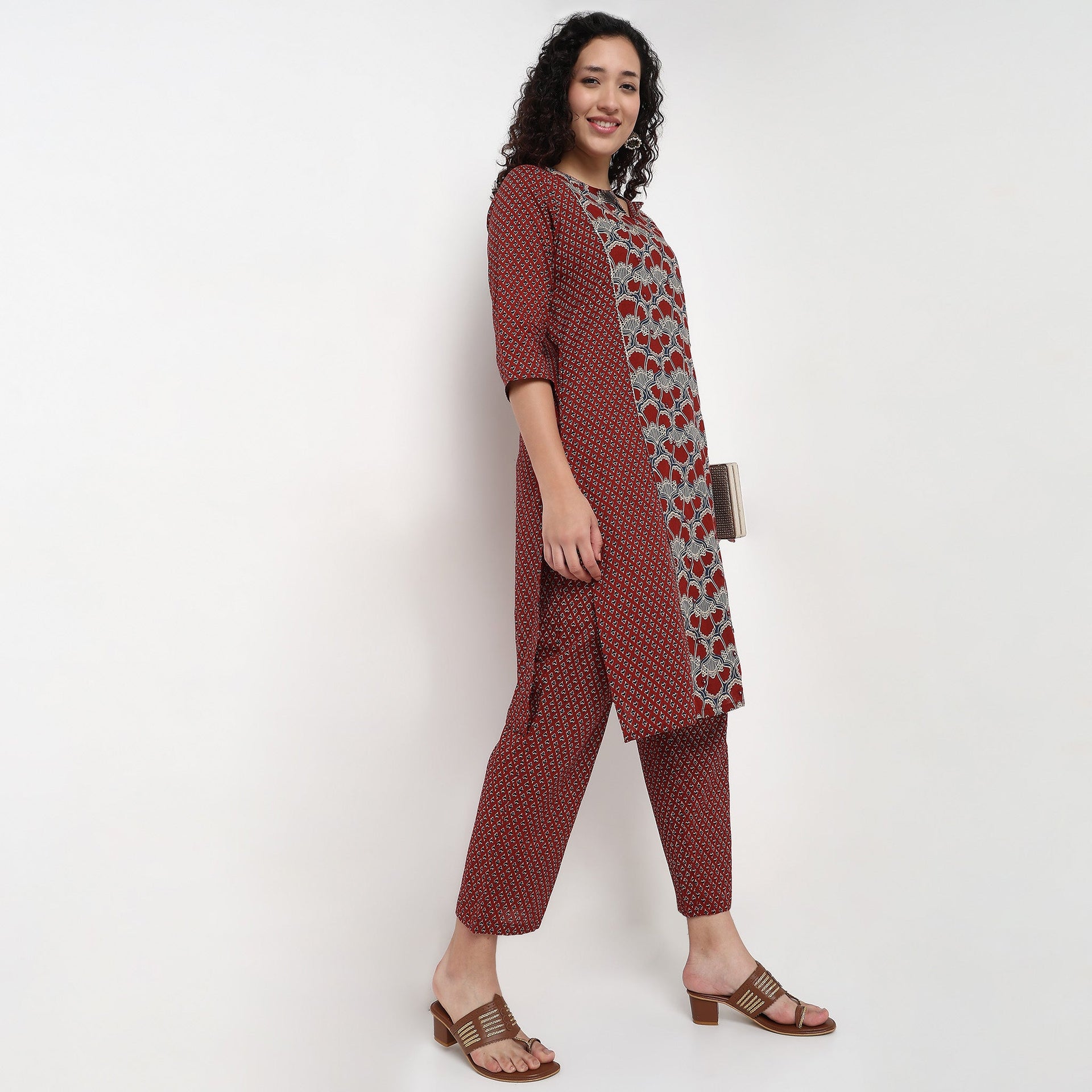 Cotton Essential Printed Straight Pants