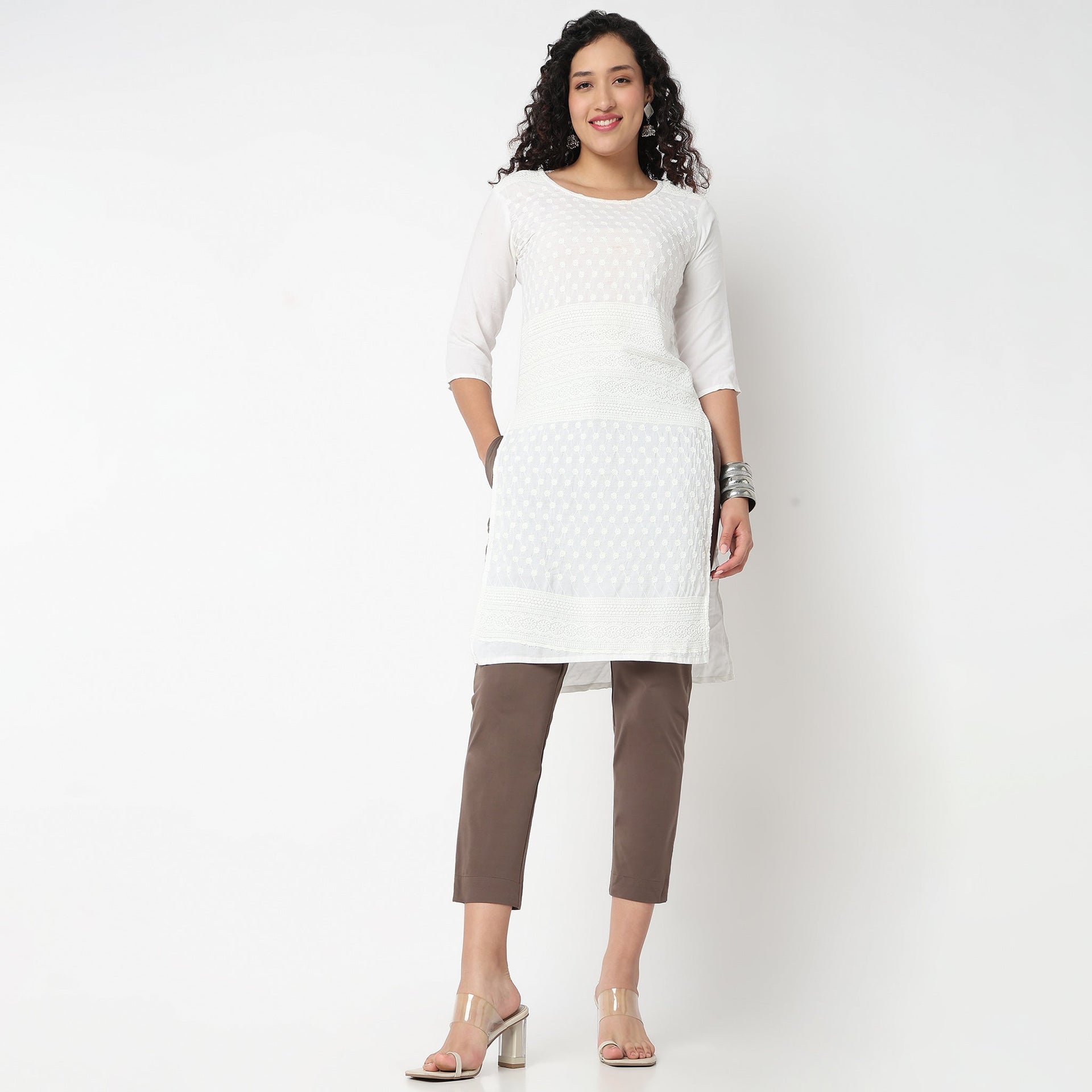 Air Dry Slim Fit High Rise Tapered Pant