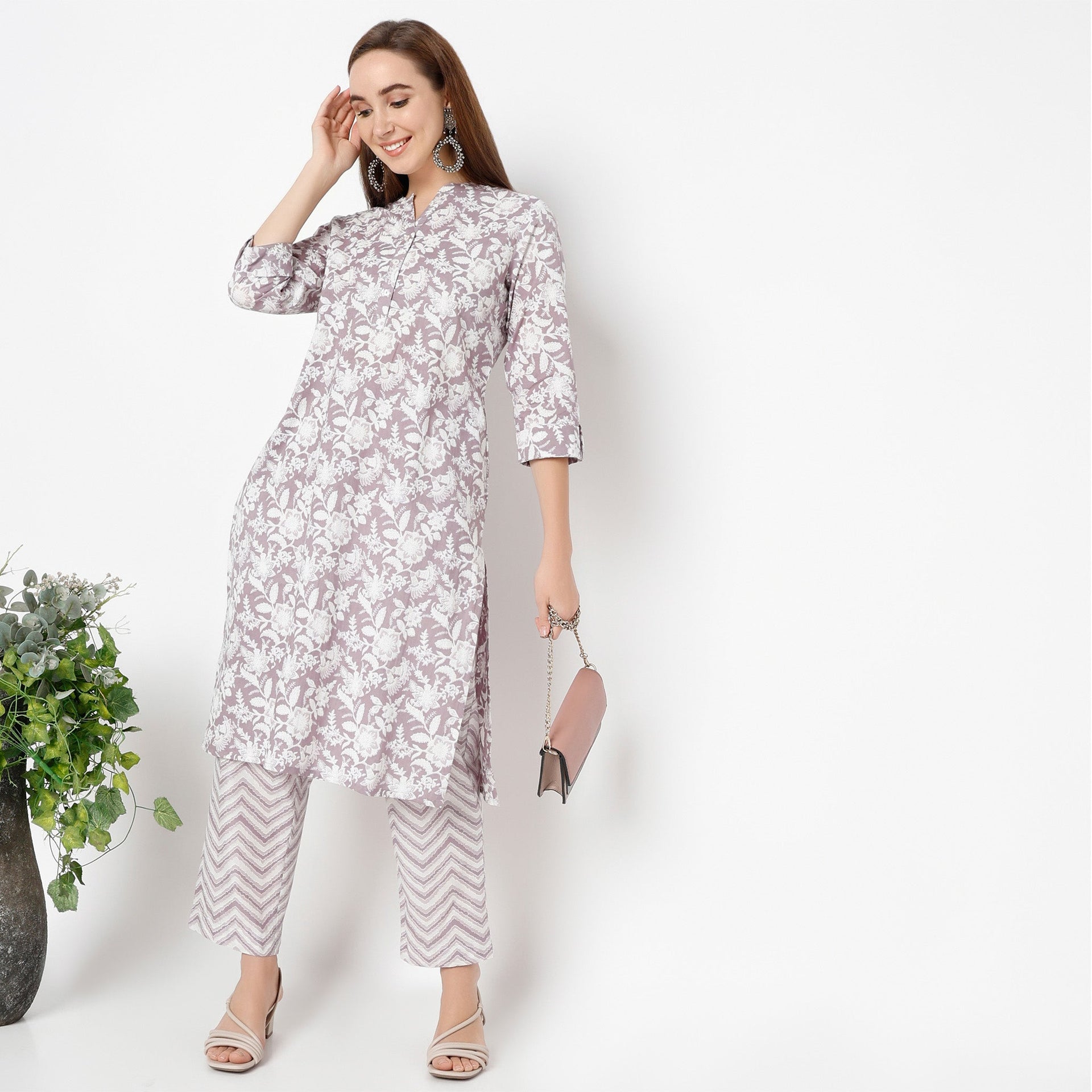 Ankle Length Straight Fit Printed Pants