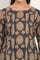 Blue Hand Block Floral Printed Mirror Work Pure Cotton Flared Kurta