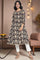 Black Printed Pure Cotton Flared Kurta