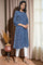 Indigo Daboo Printed Pure Cotton Flared Kurta