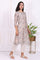 Beige Floral Printed Thread Embroidered Cotton Silk Straight Kurta