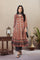 Beige Ethnic Motifs Printed Embellished Anarkali Satin Kurta with Straight Pant and Dupatta Set