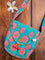 Floral Turquoise Block Printed Sling Bag