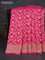 Banarasi georgette saree candy pink with allover jaal weaves & stone work and zardosi work border