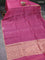 Banarasi organza silk saree pink shade with zari woven buttas and zari woven piping border