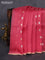 Banarasi organza silk saree red with silver & gold zari woven buttas and zari woven piping border