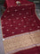 Banarasi organza silk saree maroon with zari woven buttas and zari woven piping border