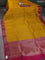 Banarasi organza silk saree mustard yellow and pink with woven buttas and woven border