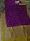 Banarasi organza silk saree purple and mustard yellow with woven buttas and woven border